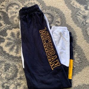 Michigan Navy and White Sweatpants